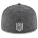 Men's Oakland Raiders New Era Heather Gray/Black 2018 NFL Sideline Home Graphite 59FIFTY Fitted Hat 3058422